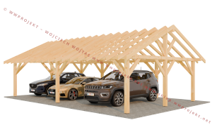 Konstrukcja wiaty  dwuspadowej 6x10